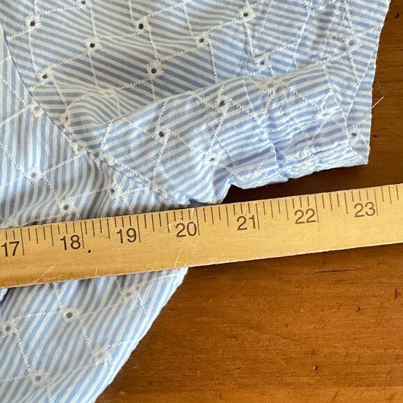 NWT Draper James RSVP puff sleeve blue eyelet shirt dress sz Large - Picture 11 of 11